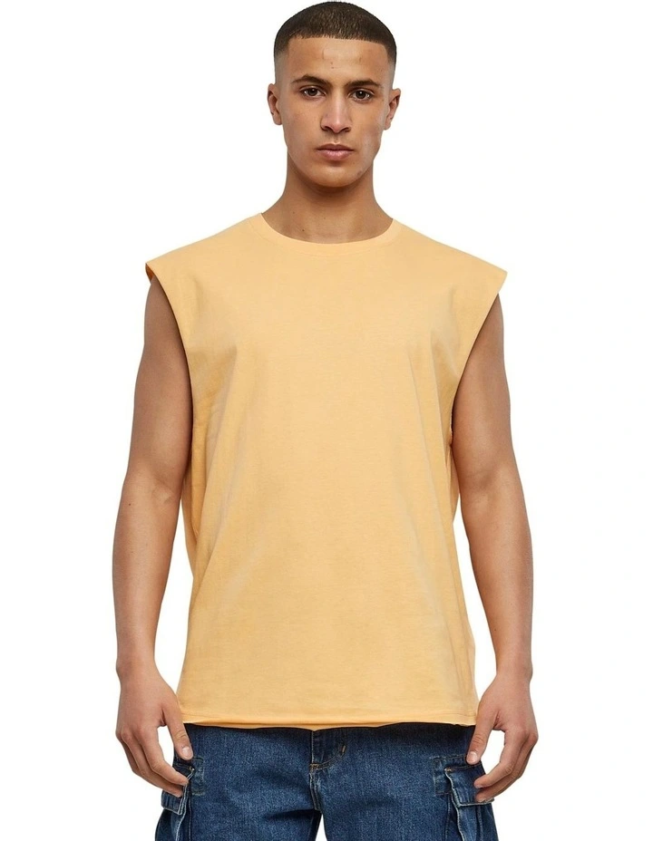 Open Edge Sleeveless Tee in Pale Orange