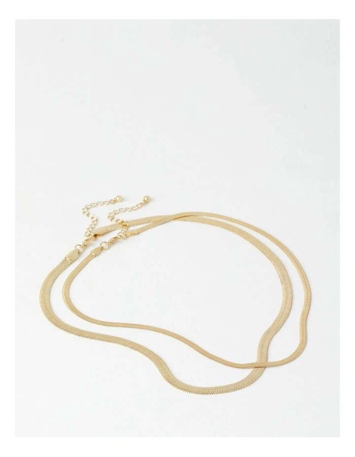 Flat Snake Chain Gold Necklace