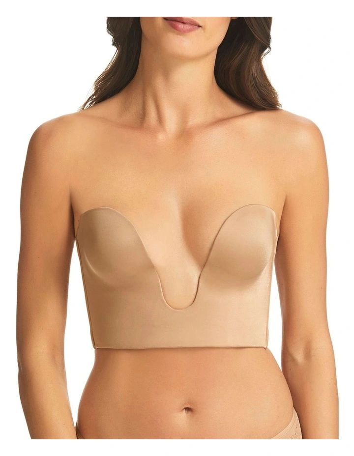 Refined 4 Way Convertible U Plunge Strapless Bustier in Nude