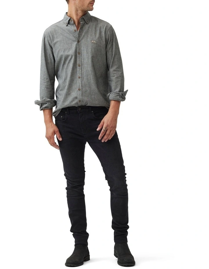 Kirklands Long Sleeve Sports Fit Shirt in Ash