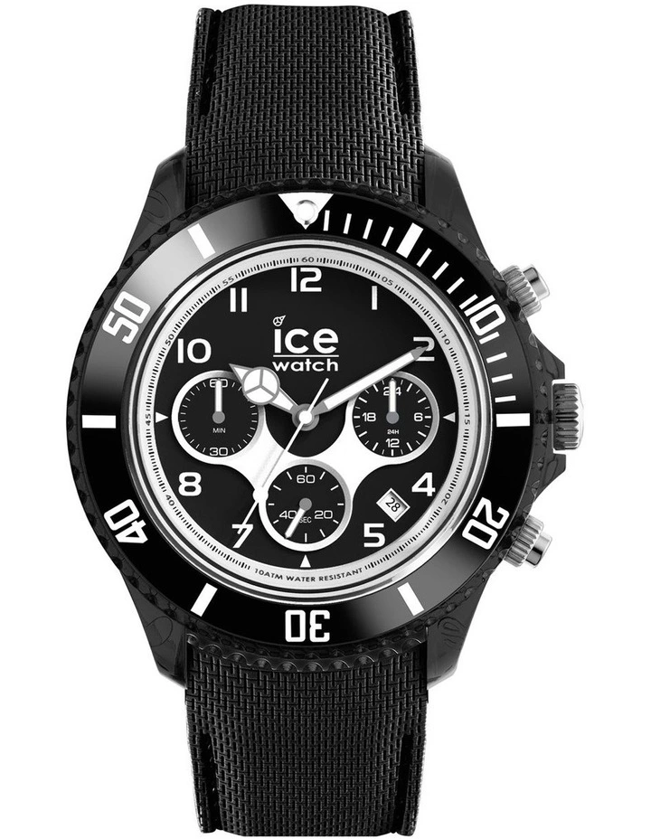Ice Dune Large Black Silicone Chronograph Watch