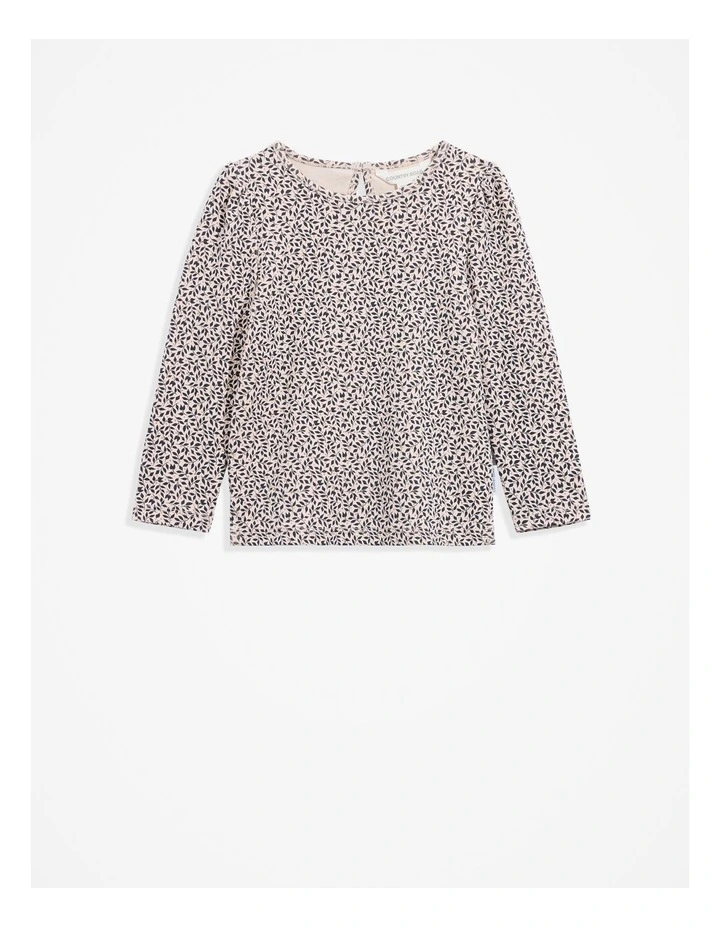 Gather Long Sleeve T-shirt (6-12 Months) in Fawn Micro Leaf