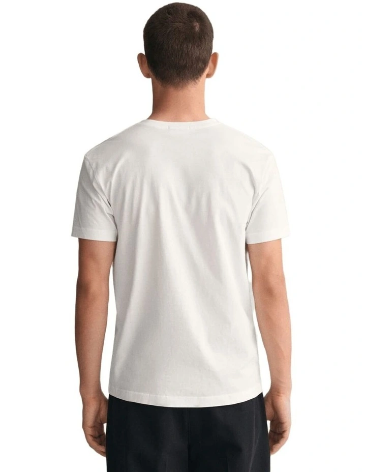 Slim Fit Shield V-Neck T-shirt in White