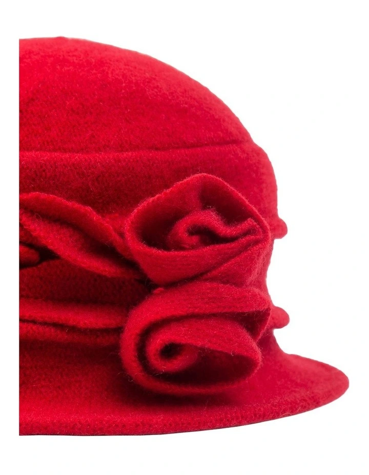 Cloche Red Winter Hat