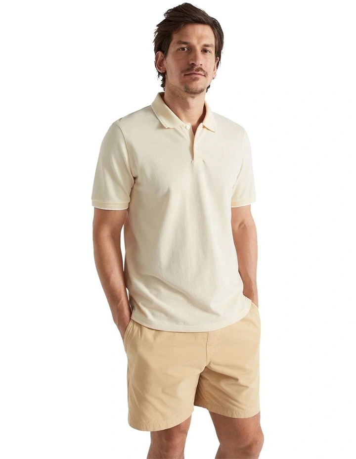 Core Polo Shirt in Ecru