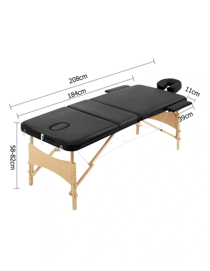 Livemor 3 Fold Portable Wood Massage Table