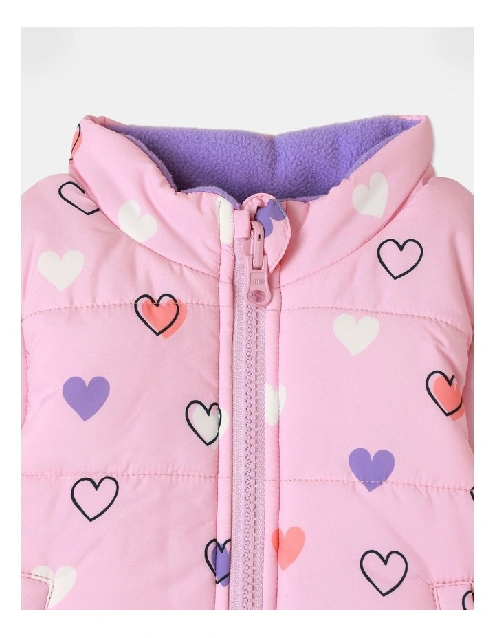 Reversible Puffer Vest in Light Pink