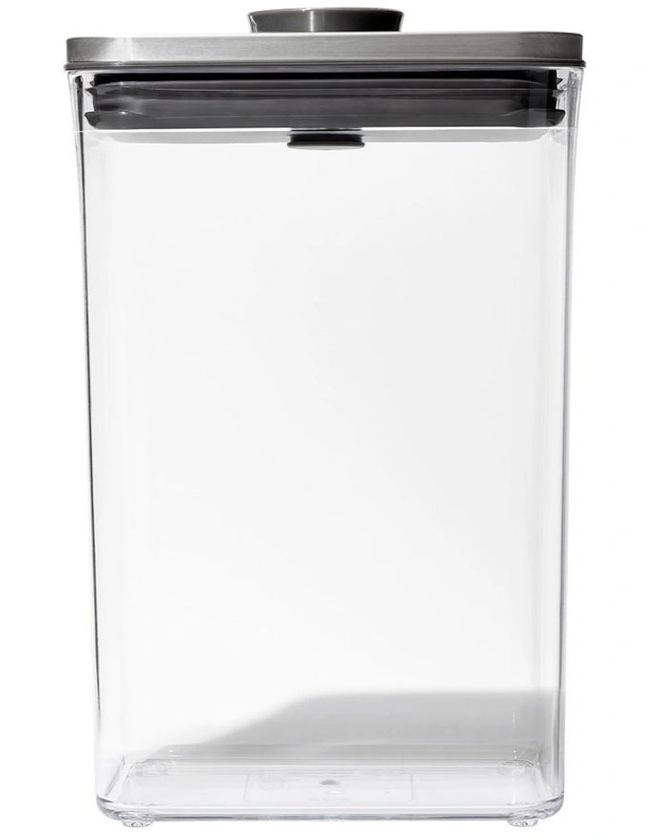 Pop 2.0 Steel Rectangle Medium Container 2.6L in Silver