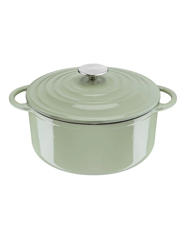 Lov Cast Iron Lichen Stewpot with Lid 25cm/5L in Green