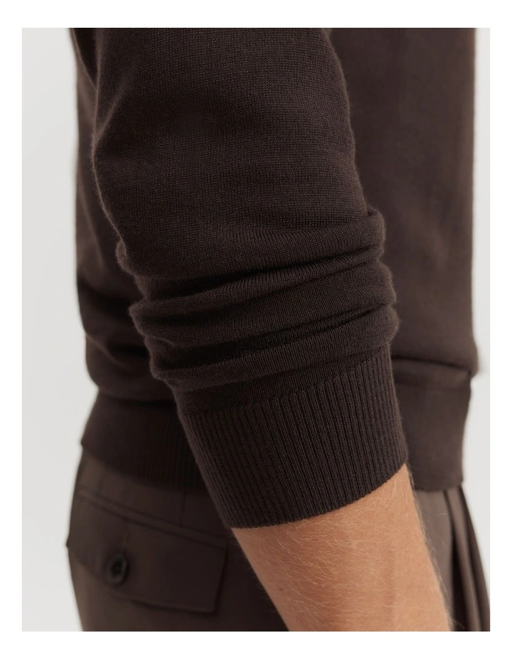 Verified Australian Merino Crew Knit in Chocolate