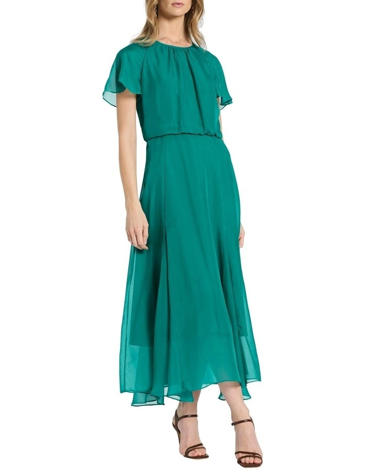 Brooke Silk Dress in Teal