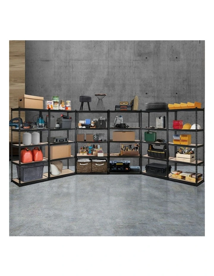 Storage Shelf Rack 6x1.5m in Black