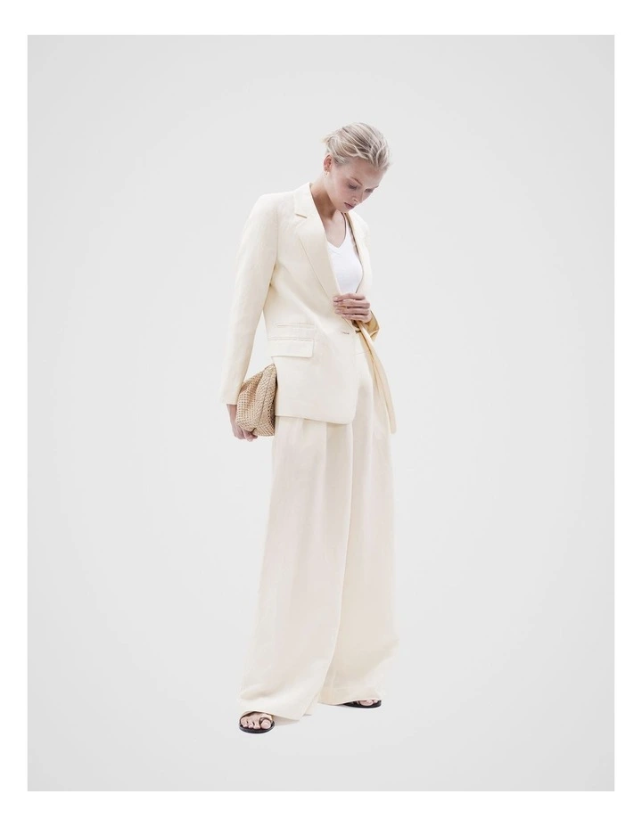 Tailored Wide Leg Pant in Stone