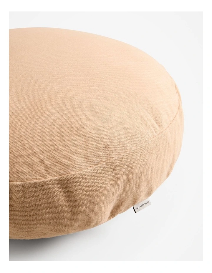Cove Linen Round Cushion 41x41x8 in Hay