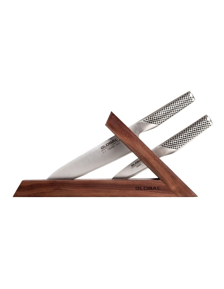 Niigata 3 Piece Knife Block Set in Dark Brown
