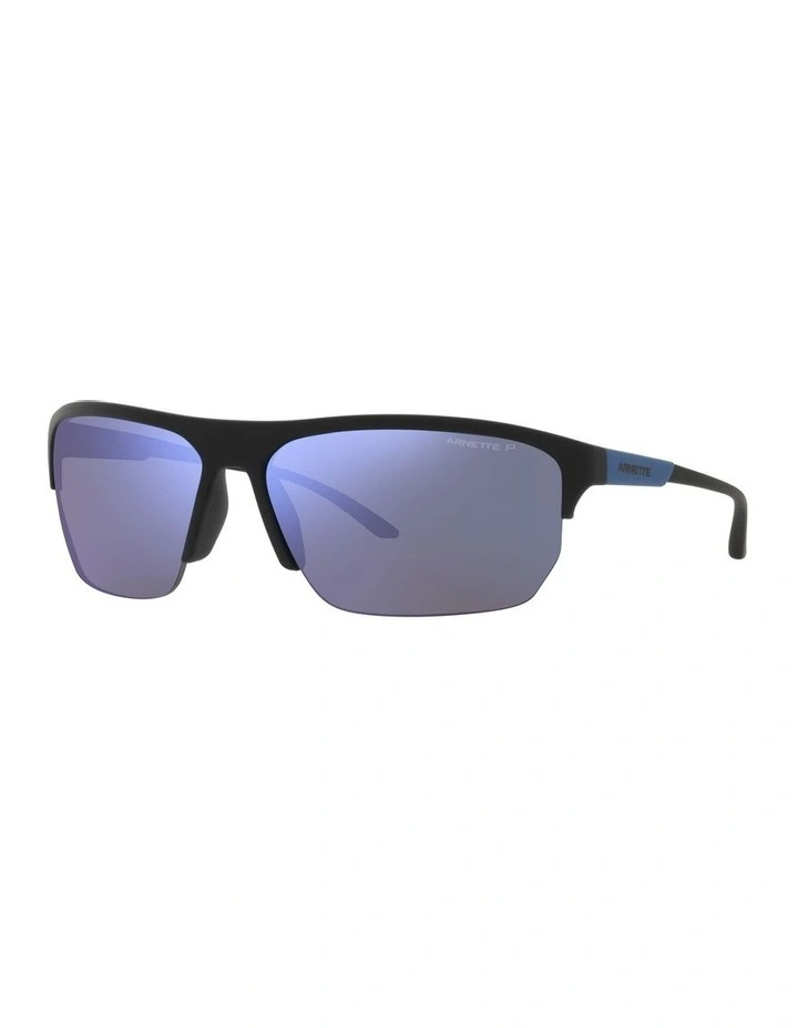 Dean II Blue Polarised Sunglasses in Matte Black