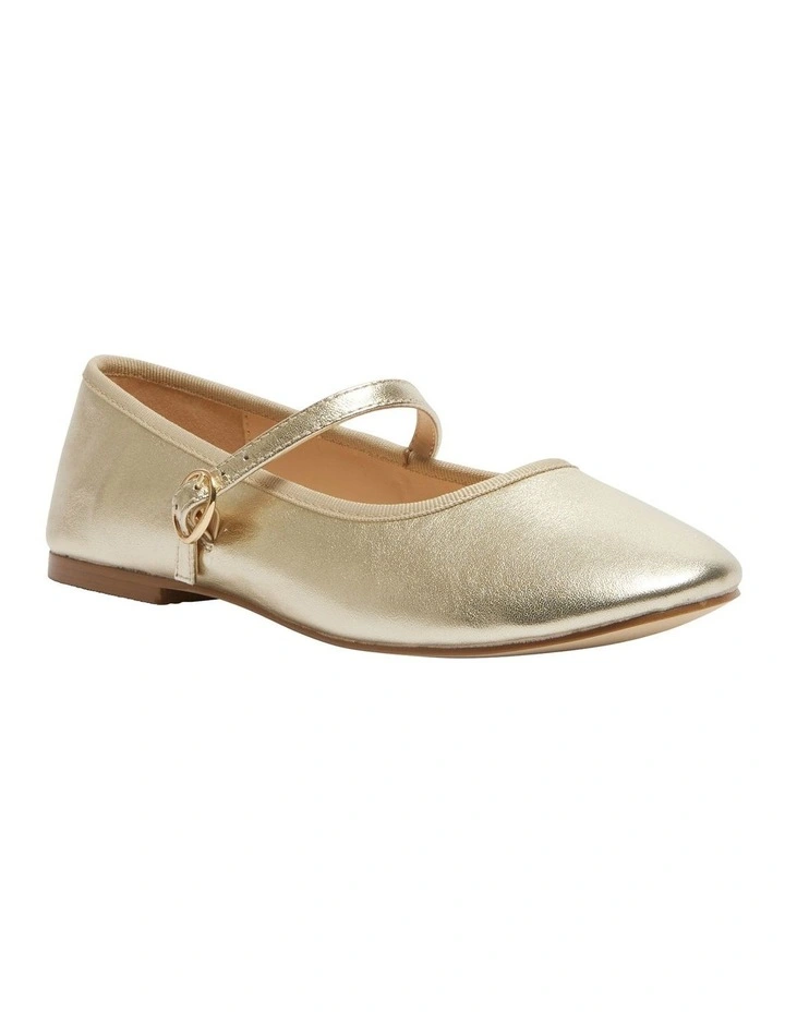 Molly Flat Shoes in Soft Gold Metallic