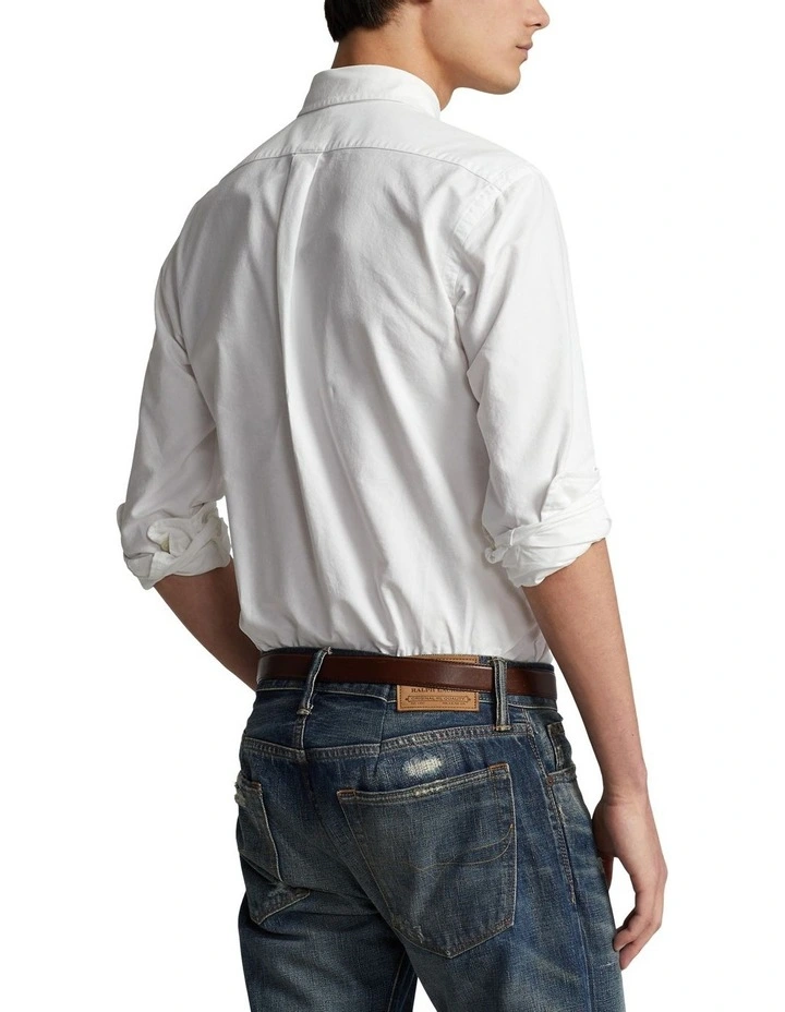 Classic Fit Polo Bear Oxford Shirt in White