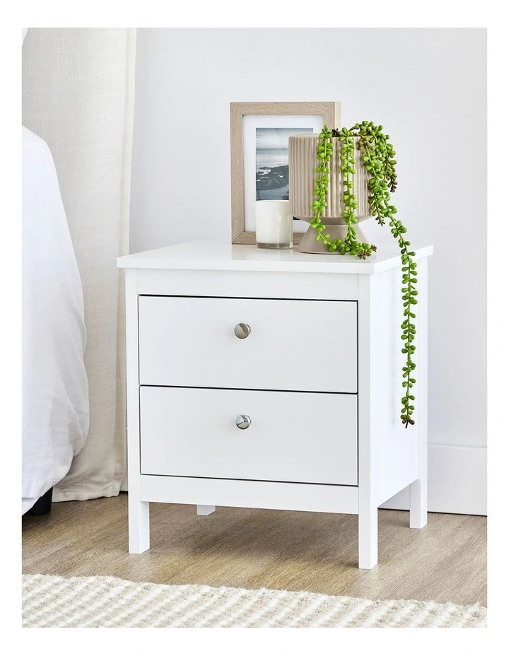 Gemini Bedside Table 35cm in White