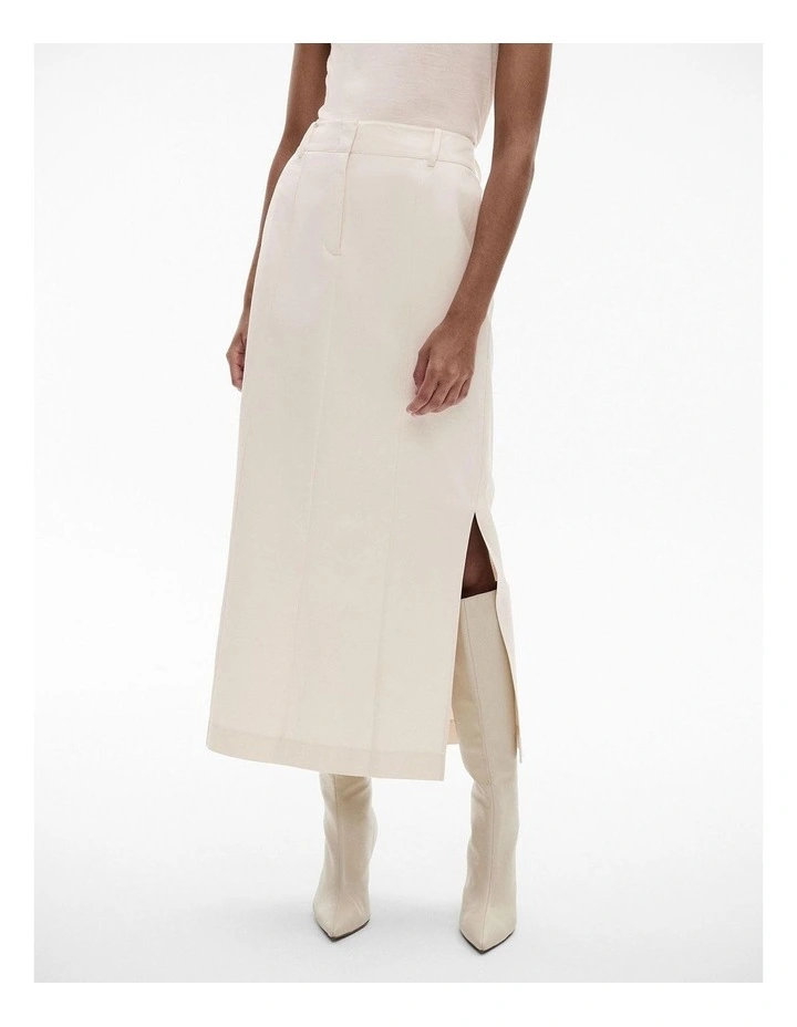 Seam Detail Maxi Skirt in Cream