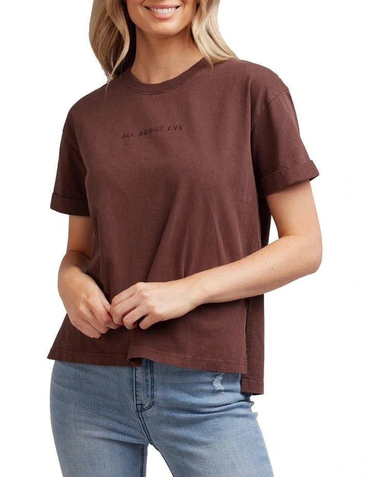 Washed Tee in Brown