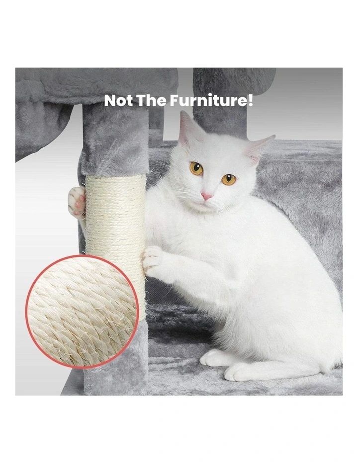 Adjustable Base Cat Tree 97cm in Light Grey