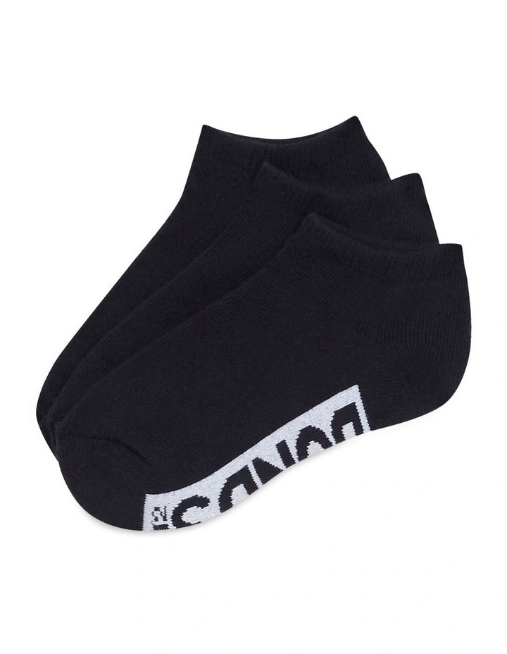 Kids Cushioned Low Cut Socks 3 Pack in School Navy