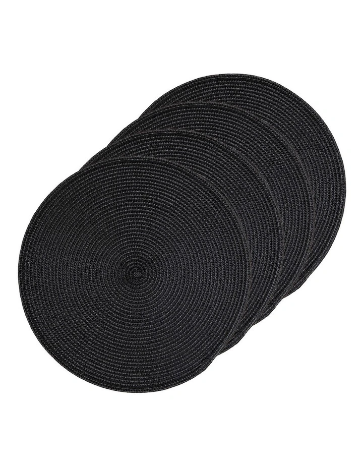 Oslo Placemat 4 Pack in Black