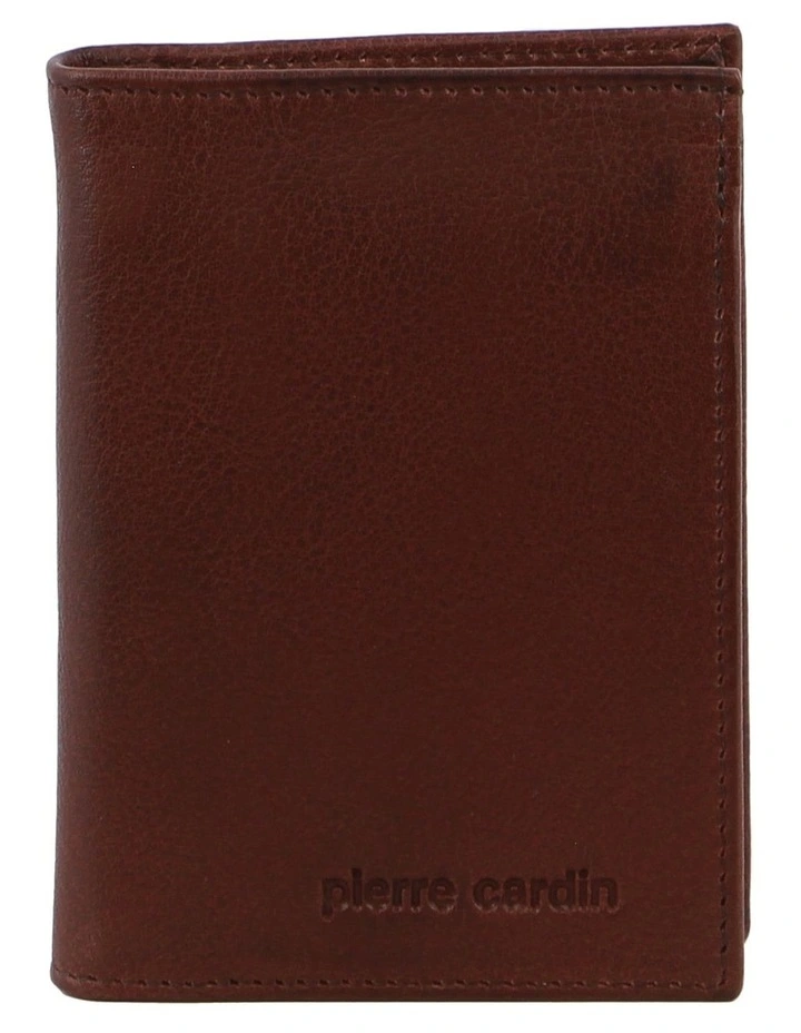 Rustic Leather Bi-Fold Flap Wallet in Brown