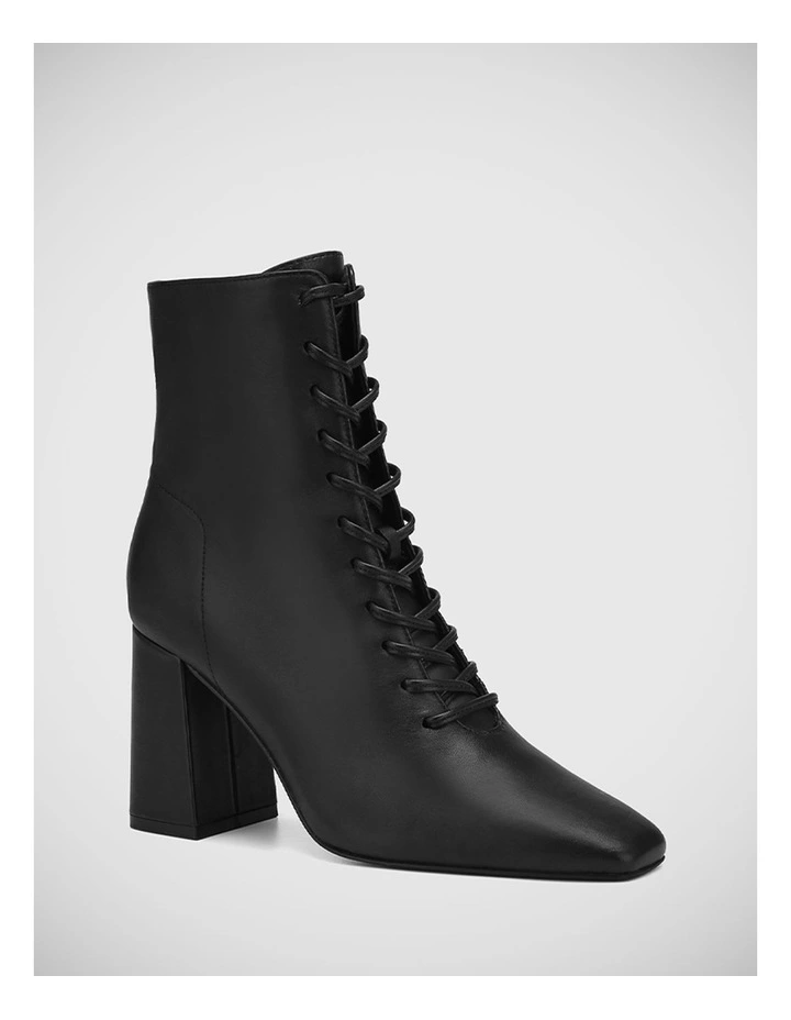 Hazel Leather Ankle Boot in Black