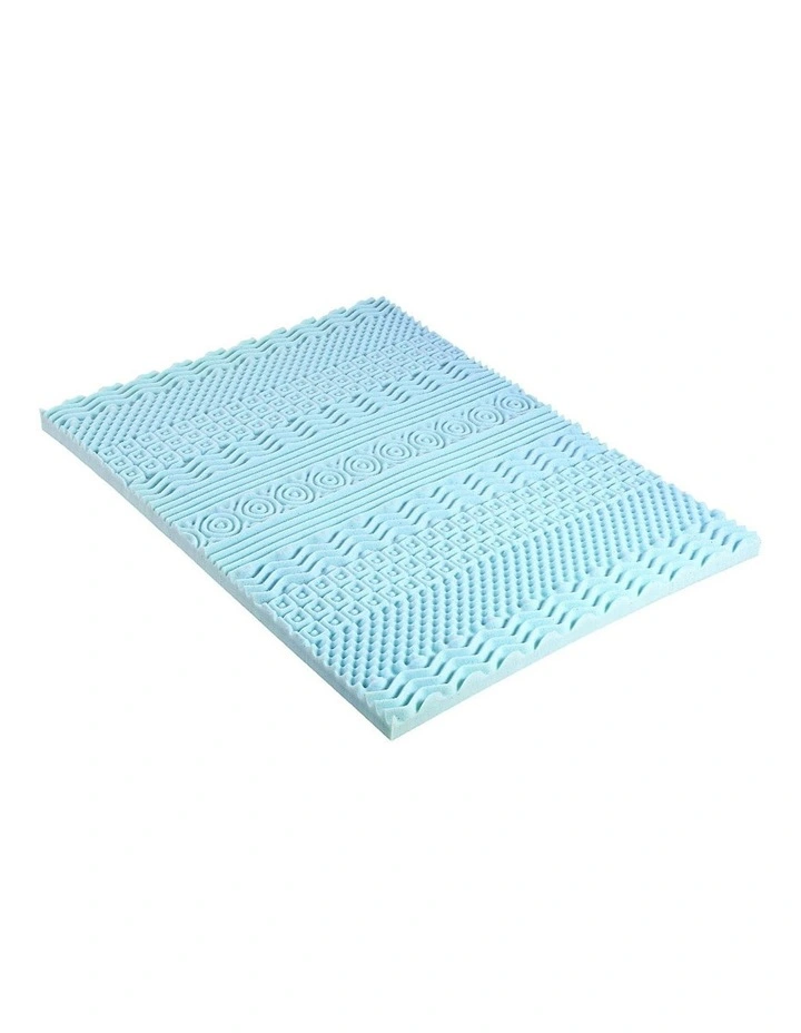 Queen 11-zone Memory Foam Mattress Topper 8cm in Blue