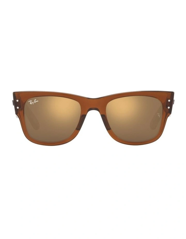 MEGA WAYFARER Sunglasses In Transparent Brown/Havana