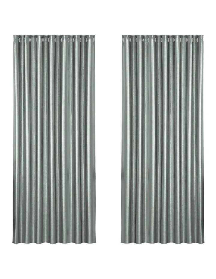 Blockout Curtain Eyelet 240x230cm x2 in Light Grey