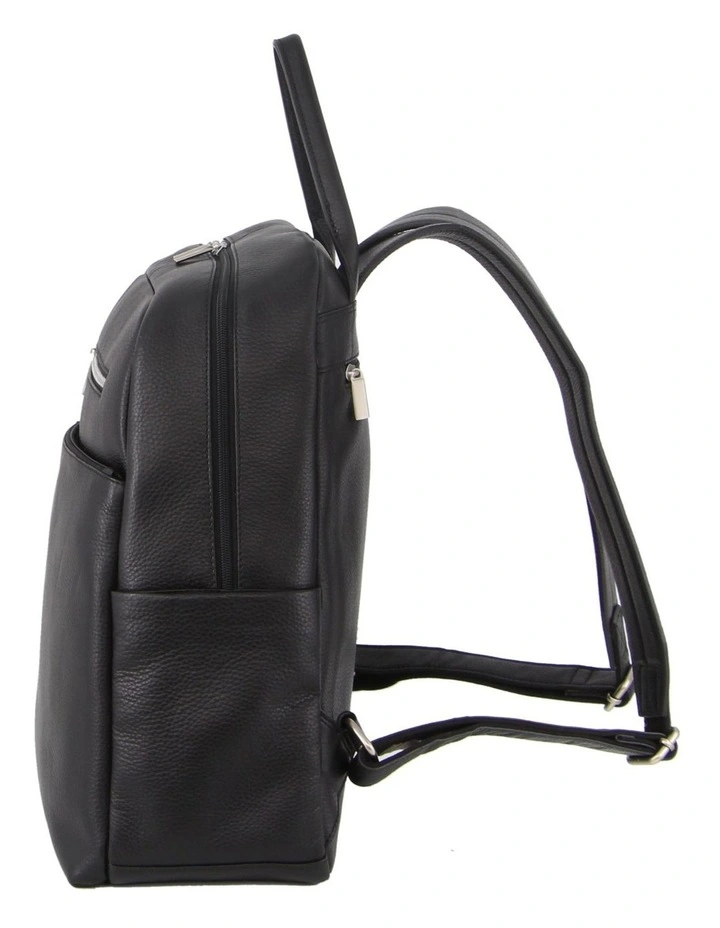 Leather Laptop/Business Backpack in Black