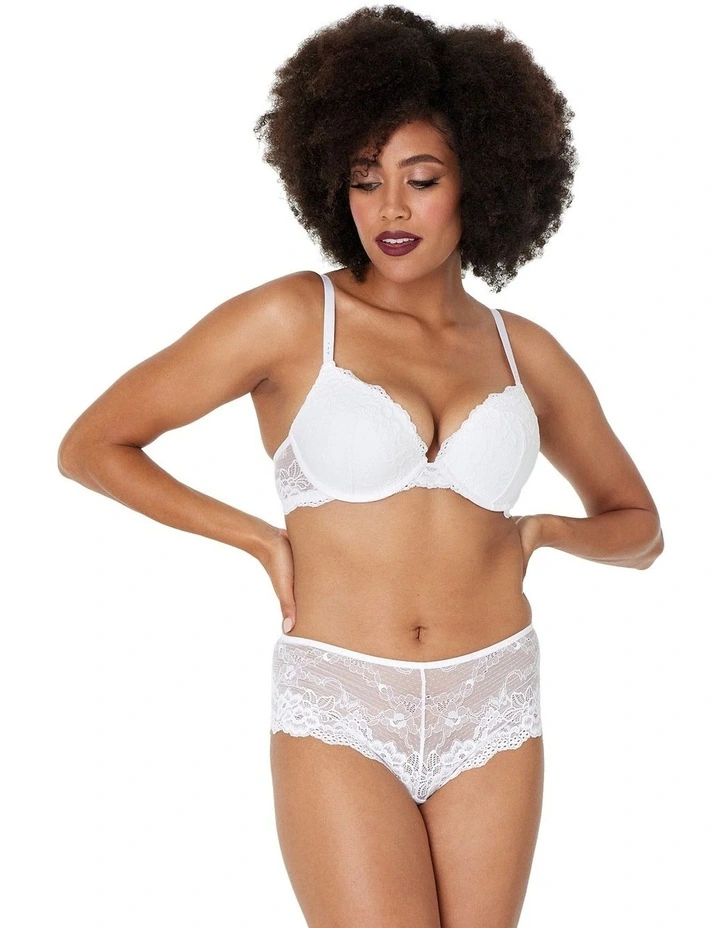 My Fit Lace Brazilian Brief in White
