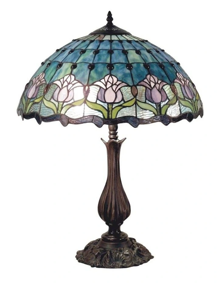 Mauve Tulip Tiffany Table Lamp