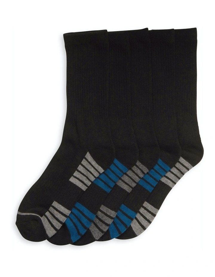 Sports Crew Socks 20 Pack in Black