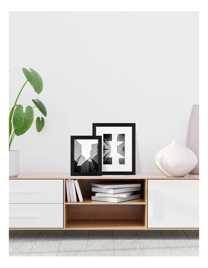 Premium Picture Photo Frame 8x10 to 5x7in Set of 2 in Black