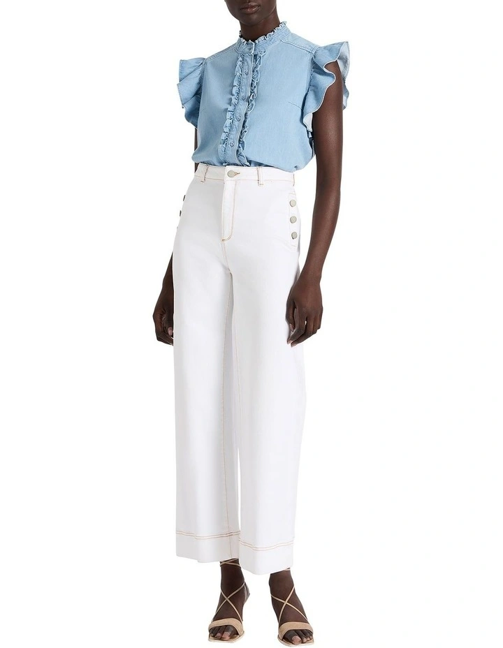 Tenerife Denim Top in Maroubra Blue