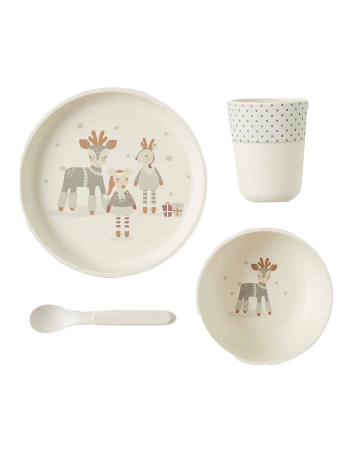 Christmas Helper Bamboo Dining Set in Multi