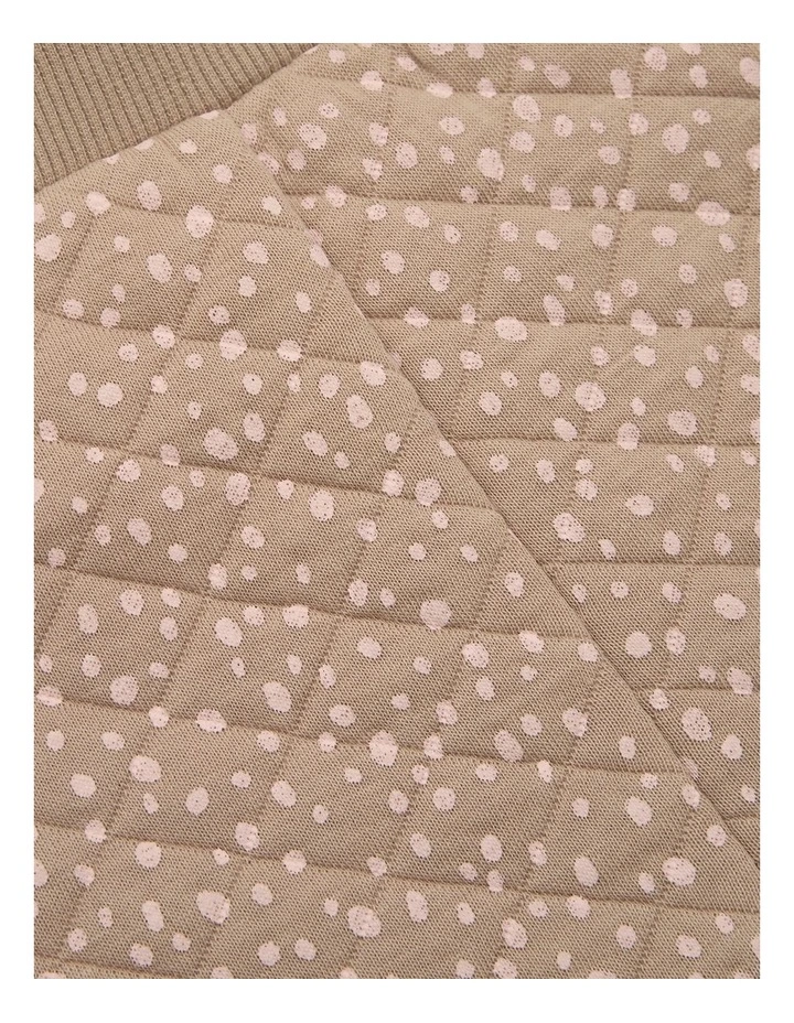 Organically Grown Cotton Blend Quilt Sweat Pant in Mushroom Animal