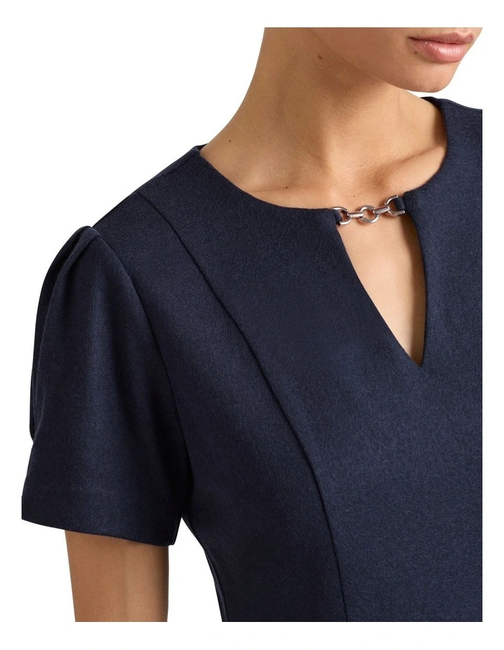 Avalon Felted Wool Dress in Deep Sea