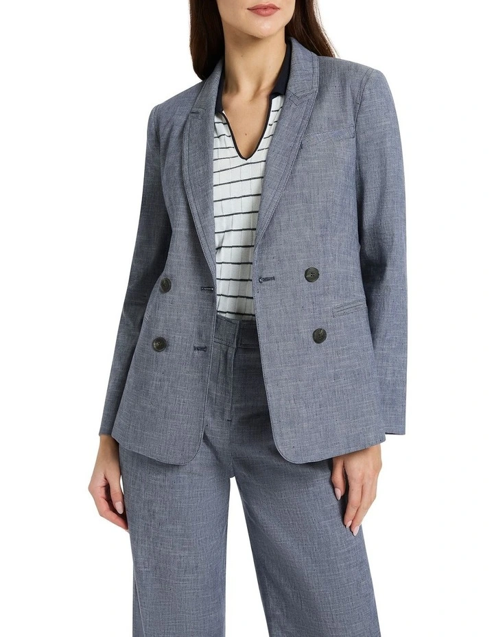 Malabar Linen Blazer in Chambray