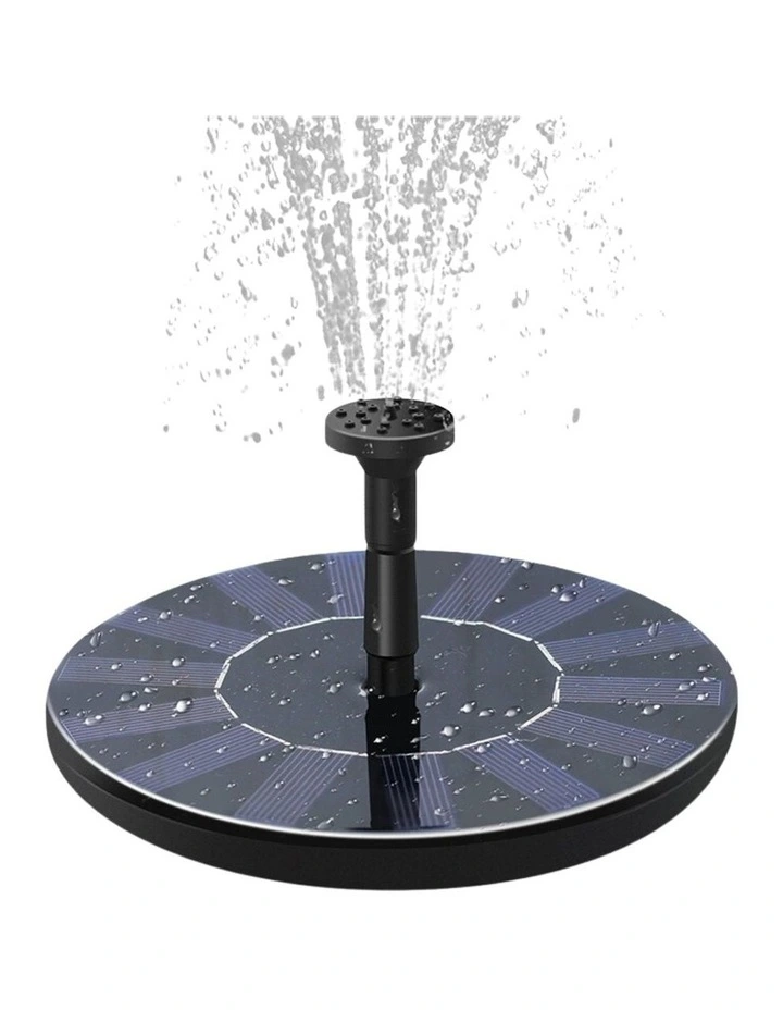 Solar Fountain Water Pump 1.5W 13cm for Bird Bath in Black