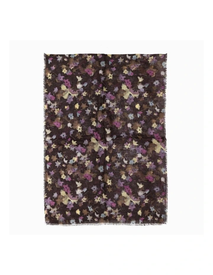 Australian Wool Print Scarf in Purple