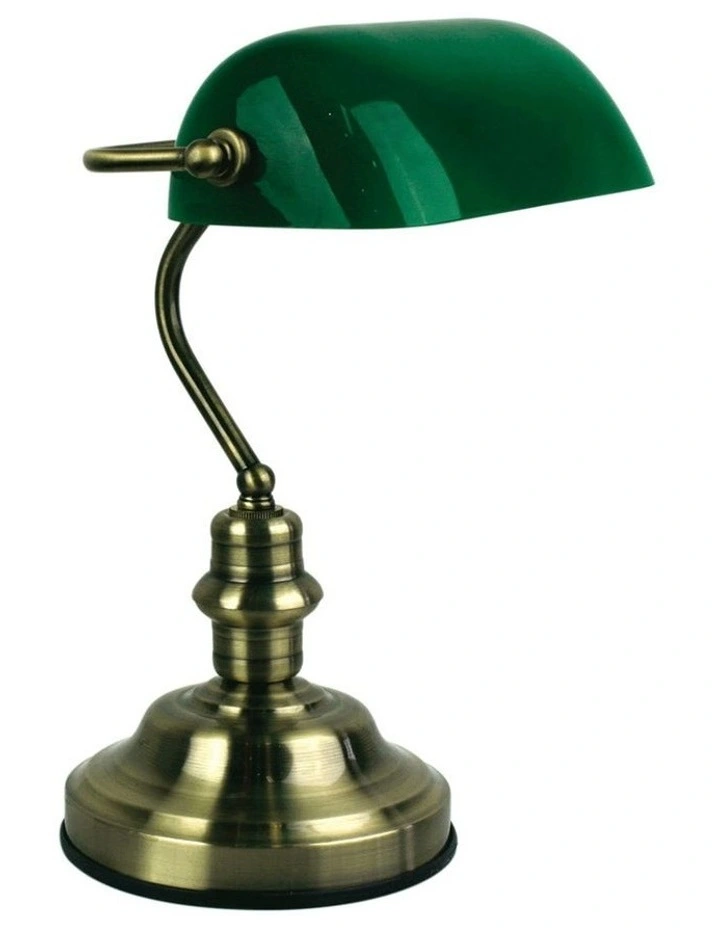 Banker's Table Lamp(Switched) Antique Brass