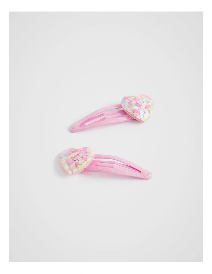 Heart Resin Snaps in Candy Pink