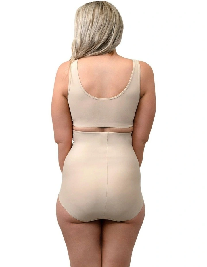 Just Enough Plus Size Ultra High Waist Shaping Brief in Warm Beige