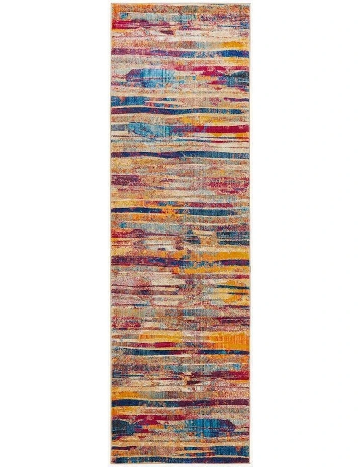 Dreamscape Strokes Modern Runner Rug in Multi
