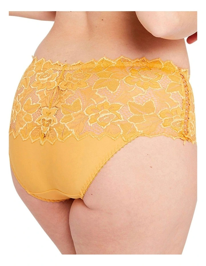Arum Mid-Rise Lace Brief in Golden Apricot